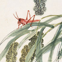 Ears of Grain with Locust, By Qi Baishi, Beijing Fine Art Academy