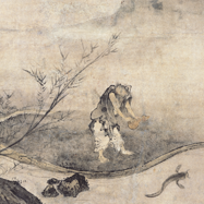 Catching a Catfish with a Gourd by Josetsu (Taizō-in Temple, Kyoto, National Treasure)