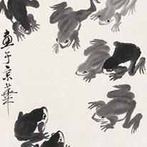 鯉魚争変化図　斉白石筆　北京画院