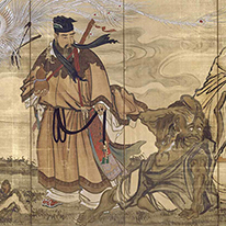 Hermits (detail of left hand screen) By Suzuki Shonen Kyoto National Museum