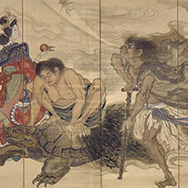Hermits (detail of right hand screen) By Suzuki Shonen Kyoto National Museum