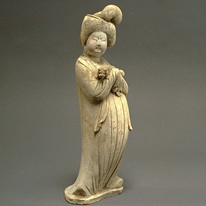 Woman Holding a  Pekinese (Kyoto National Museum)