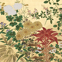 Flowers and Plants of the Four Seasons (leftscreen) By Ōoka Shunboku, Kyoto National Museum
