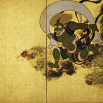National Treasure. Wind God and Thunder God (Right Screen). By Tawaraya Sōtatsu. Kennin-ji Temple, Kyoto.