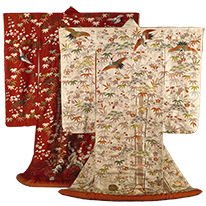 Uchikake (Formal Outer Robes) with Pines, Bamboo, Plum Blossoms, Cranes and Tortoises Kyoto National Museum