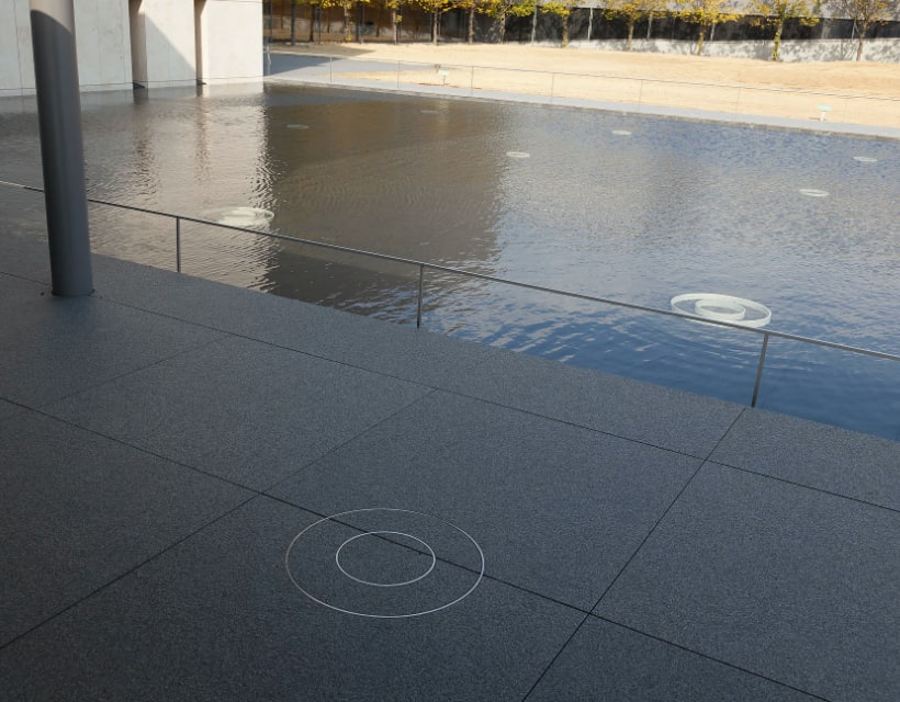 Rings indicate the locations of excavated foundation stones from Hōkō-ji Temple.