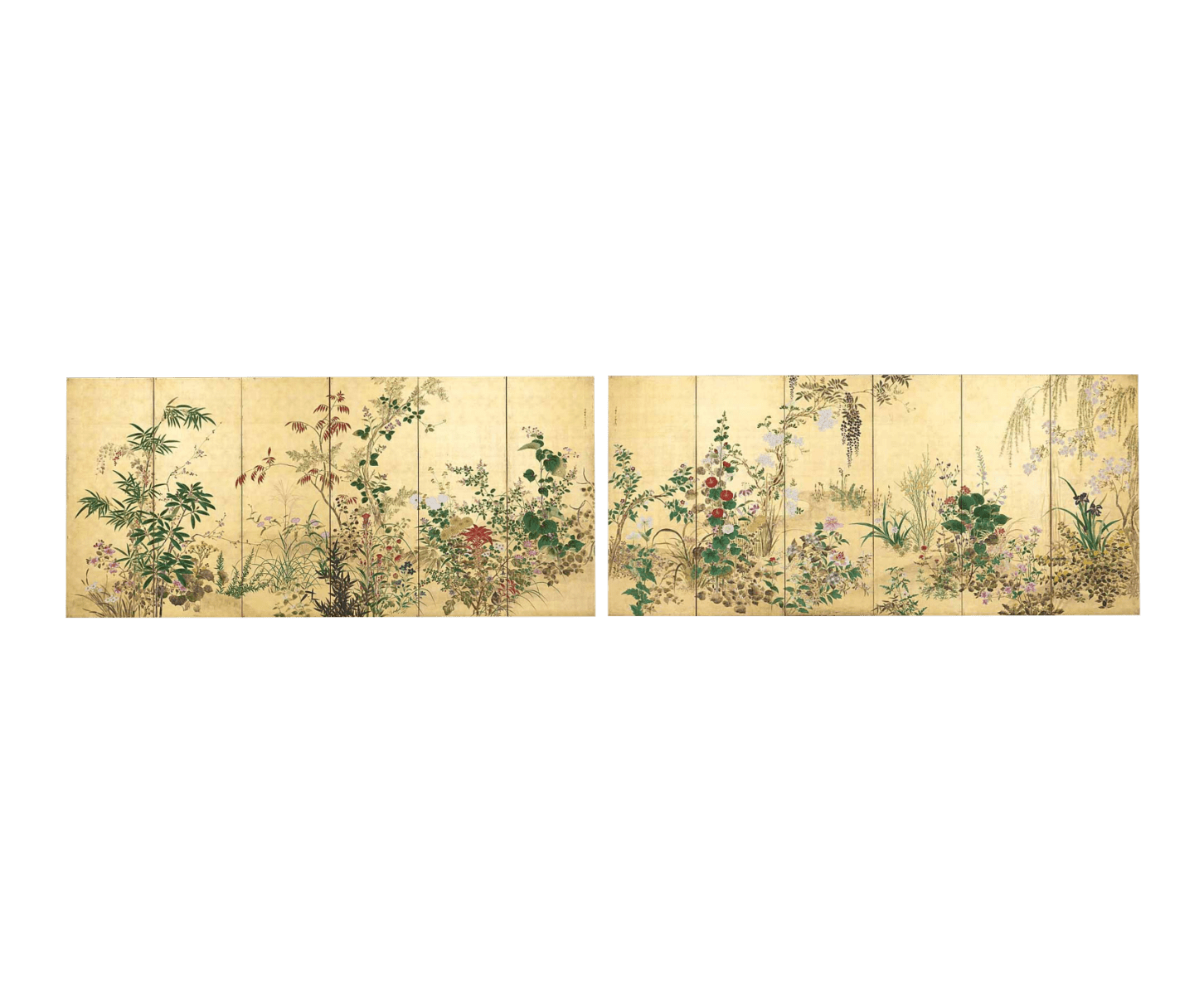 사계절 풀과 꽃